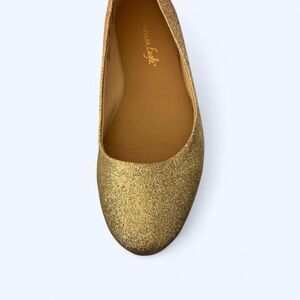 American Eagle Outfitters Gold Glitter Flats 8 1/2